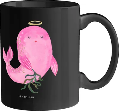 Produktbild von Mr. & Mrs. Panda Becher Jungfrau Ordnung - Schwarz - Geschenk, Pott, Teetasse, Kaffeetasse, Tasse, Geschenke Sternzeichen, Henkelpott, Perfektionismus, Kaffeebecher