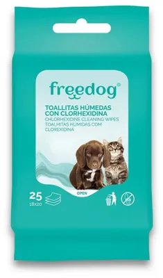 Zdjęcie produktu dla Freedog Clorhexidina Chusteczki czyszczące dla zwierząt 25 sztuk czerwony czerwony jeden rozmiar