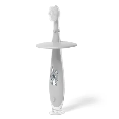 Produktbild von Babyono Zahnbrste sicher mit 12 m+ grauer Stopp