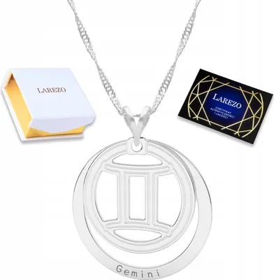 Image de Collier en argent avec le signe du zodiaque des Gémeaux, horoscope, astrologie, argent sterling 925