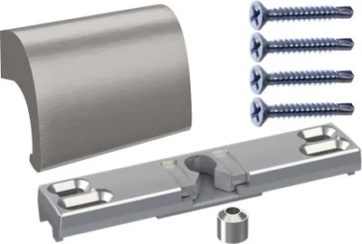 Produktbild von NAJDER Balkontürgriff INOX Aluminium mit Balkontürschnapper Festpfosten Balkongriff Balkontürschnapper Balkon Terrassentürgriff (INOX)