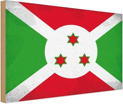 Produktbild von vianmo Holzschild 30x40 cm Burundi Flagge Fahne Wappen