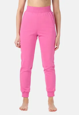 Image de Pantalon de sport Bellivalini pour femme, en coton, pantalon de jogging long à taille haute avec poches BLV50-209 (rose, M)