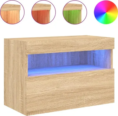 Produktbild von vidaXL TV-Wandschrank mit LED-Leuchten Sonoma-Eiche 60x30x40 cm