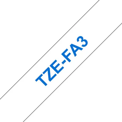 Image de Cassette de ruban Brother 12mm blanc/bleu TZEFA3