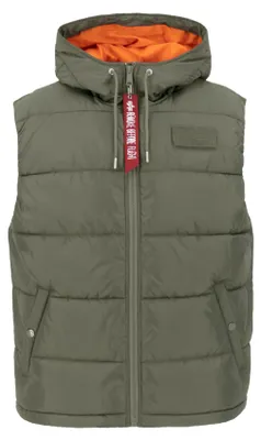 Obrázok produktu pre ALPHA INDUSTRIES HOODED PUFFER VEST FD Pánska prešívaná vesta, veľkosť: L, Alpha Industries, farba: Sage Green