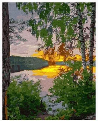 Produktbild von Malen nach Zahlen: See im Wald, 40x50 cm, auf Leinwand