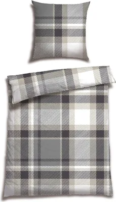 Produktbild von Schiesser Bettwäscheset Setta | Feinbiber | 100% Baumwolle aus nachhaltiger Produktion | 135x200cm + 80x80cm | Taupe
