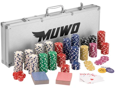 Obrázek produktu pro Pokerová sada se 500 žetonů v hliníkovém kufříku – kompletní sada včetně karet a kostek