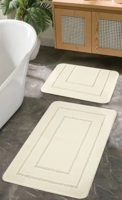 Produktbild von Mijolnir, Cerceve - Cream, Badematten-Set (2 Stück), Creme, 100 % POLYPROPYLEN, 50 x 80 cm