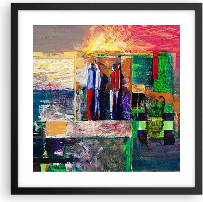 Produktbild von Gerahmtes Poster - Schwarzer Rahmen - Abstraktion modern - 40x40 cm - Wand Bild - Wanddeko - Wandbilder - Kunstposter - Wandposter - Bilderrahmen - Bilder - Kunstdruck - Wandbild - P2BAC40x40-3670
