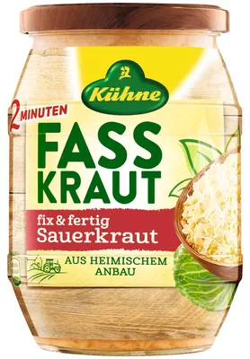 Obrázek produktu pro Kühne Fasskraut hotové kysané zelí za 2 minuty 680g