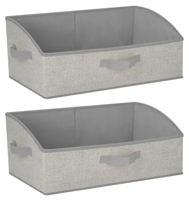 Obrázek produktu pro Skladovací boxy Cozary s rukojeťmi, objem 28 litrů, 2 kusy. Skládací úložné koše z textilie
