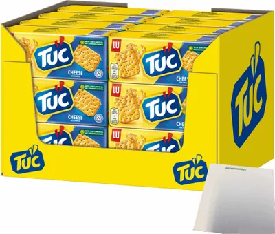 Produktbild von TUC Cracker Cheese Salzgebäck mit leckerem Käse-Geschmack VPE (24x100g Packung) + usy Block