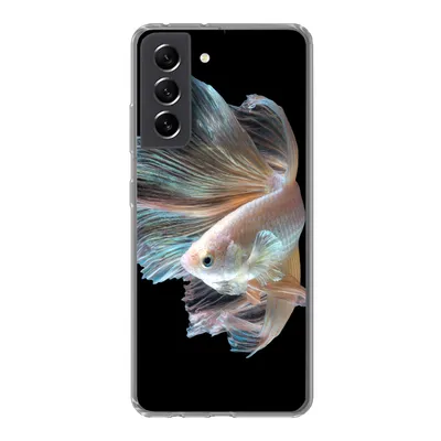 Produktbild von MuchoWow® Handyhülle Schutzhülle Hülle für Samsung Galaxy S21 FE Fisch - Schwanz - Schwarz Silikon Softcase Handy Hülle - Mobiltelefonhülle