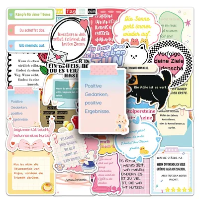 50 Motivationssticker, positive Affirmationen, wasserdicht, 5,5–8,5 cm