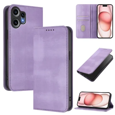 Obrázek produktu pro Pouzdro pro Nothing CMF Phone 2 Pro, vintage kožené pouzdro s RFID ochranou, přihrádkami na karty, stojánkem Fialový