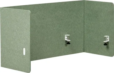 Zdjęcie produktu dla BELIANI Przegroda na biurko zielona PET tapicerowana 120 x 60 cm ekran akustyczny z zaciskami do domowego biura