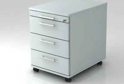 Produktbild von SIGNA AC30 RE - Rollcontainer Grau mit 3 Schüben Relinggriff Kunststoff