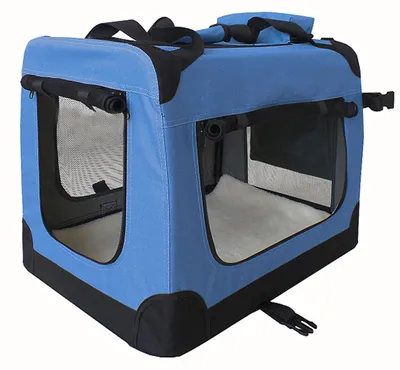 Produktbild von Faltbare Hundebox Transporttasche Transportbox Auto für Katze Hunde Große Kleine Box Bag Bed Decke Klein Auto Transport 7 Größen Taschen Fünf Farben Petigi, Farbe:Blau, Größe:XXXXL (122 x 80 x 82 cm)