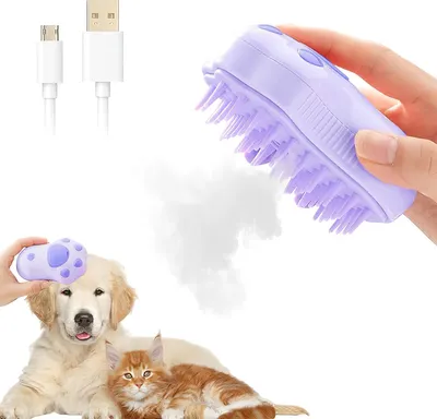 Produktbild von Fellbürste Haustierkamm, massieren reinigen nass trocken verwenden Katzenkamm, Lila