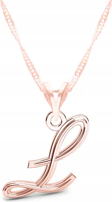 Image de Collier plaqué or avec initiale L (majuscule) ARGENT 925