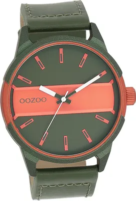 Image de Oozoo en cuir pour hommes montre analogique à quartz bracelet vert Timepieces D2UOC11318
