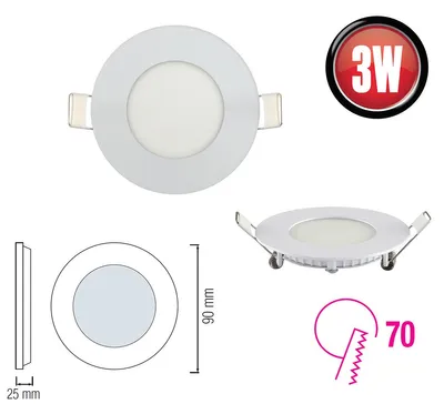 Produktbild von 3W LED slim Einbauleuchte Deckenleuchte Einbauspot slim Panel rund Ø 8,5 cm neutralweiß