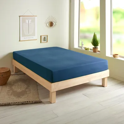 Produktbild von Traumschlaf Basic Single Jersey Spannbettlaken 90x200 - 100x200 cm dunkelblau