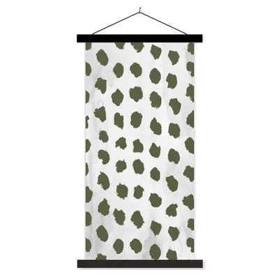 Produktbild von MuchoWow® Textilposter Marmor - Punkte - Grün 60x120 cm mit schwarzem Rahmen - Magnete