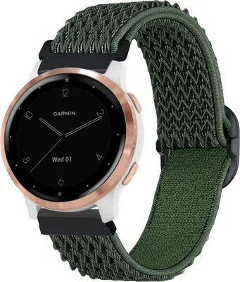 Obrázek produktu pro Huawei Watch GT 4 41 mm, Garmin Vivomove 3s 39 mm, Garmin Vivoactive 4s 40 mm, Garmin Vivoactive 3s, Garmin Venu 3S, Garmin Venu 2s 40 mm, Fossil Gen 6 42 mm, Fossil Gen 5e 42 mm Řemínek: imoshion Elastický nylonový řemínek s černým konektorem 18 mm