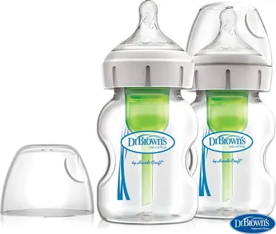 Produktbild von Dr. Brown's WB52700 Options+ ANTI-Colic Bottle 150ML WITH Level 1 TEAT Baby-Flasche + Sauger, 150ml Fassungsvermögen, -frei