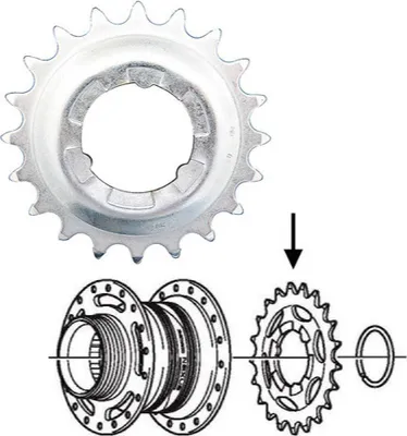 Produktbild von Shimano Steck-Zahnkranz Nexus 1/2X3/32, 18 Zähne, silber