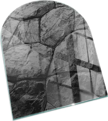 Produktbild von Naturstein-Muster – Glasbodenplatte für – Kaminofen – Kaminplatte Glas – Schutzglas – Funkenschutzplatte –Glasbodenplatte Feuerfeste – Hitzeschutzplatte – Bodenschutz aus Glas – 80x70 cm