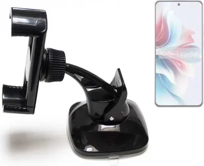 Produktbild von K-S-Trade kompakte Handy-Halterung Windschutzscheibe kompatibel mit Oppo Reno11 A Armaturenbrett schwarz Autohalterung KFZ Halter Scheiben-Halterung