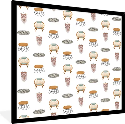 Produktbild von MuchoWow® MuchoWow® Gerahmtes Poster Wohnzimmer - Farbe - Muster 40x40 cm - Poster mit zchwarzem Bilderrahmen - Mit Rahmen - Wanddekoration Schlafzimmer