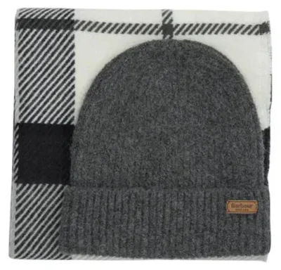 Productafbeelding van Barbour muts en sjaal voor dames, grijs - UNI (one size)
