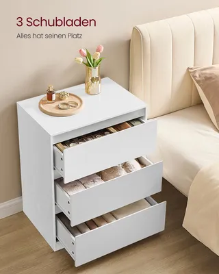 Produktbild von VASAGLE Kommode mit 3 Schubladen, Komodenschrank, Schubladenschrank, Wäschekommode, für Schlafzimmer, 40 x 60 x 75 cm