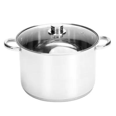 Produktbild von Ribelli Kochtopf Edelstahl,Suppentopf mit Glasdeckel & Kaltgriffen, 8L, (18/10)Edelstahl