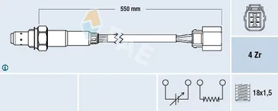 Produktbild von FAE Lambdasonde für HONDA CIVIC VII Hatchback (EU, EP, EV) 77473