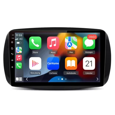 Produktbild von 9'' Android 15 Autoradio GPS Navi Carplay Andriod Auto Für Mercedes Benz Smart Fortwo 453 2015-2019 GPS Navi WIFI BT SWC DAB+ DSP 8 Core 4GB+64GB