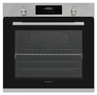 Produktbild von SHARP K-70P19INH-EU Einbaubackofen Heißluft, (78 L, EEK A, 9 Backofenfunktionen, Versenkbare Knebel), (Set von Voll-Teleskopauszügen), Edelstahl