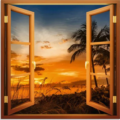 Produktbild von ARTland Glasbild Malerischen Sonnenuntergang Größe: 30x30 cm