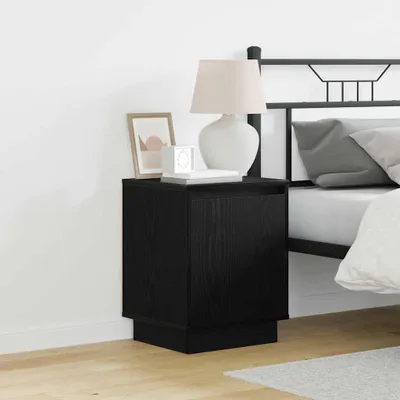 Obrázok produktu pre vidaXL Nočný stolík čierny dubový vzhľad 39 x 34,5 x 50 cm materiál na báze dreva