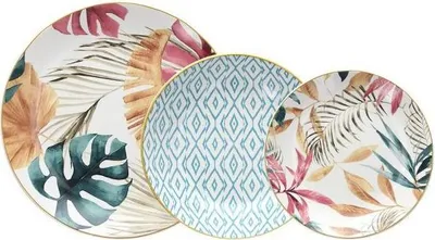 Image de Tognana Porcellane MC070186009 Set de vaisselle 18 pièce(s) Porcelaine Multicolore