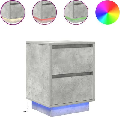 Obrázok produktu pre Nočné skrinky s LED osvetlením 2 ks Betónovo sivá 38x34x50 cm