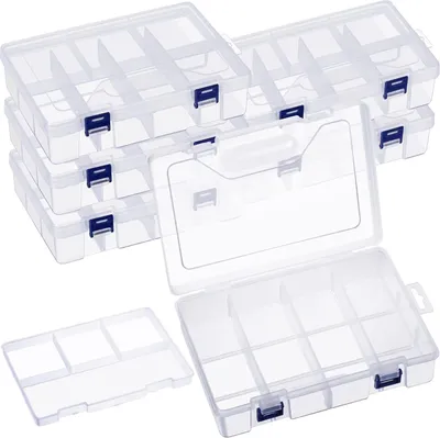 Produktbild von Praktisches Set aus 3 Aufbewahrungsboxen mit verstellbarer Einteilung für kleine Teile und Zubehör
