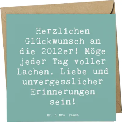 Produktbild von Mr. & Mrs. Panda Grußkarte Spruch 2012 Geburtstag Glückwünsche - Meeresbrise - Geschenk, unvergessliche Erinnerungen, Happy Birthday, Freude, doppelkarte, faltkarte, Jahr