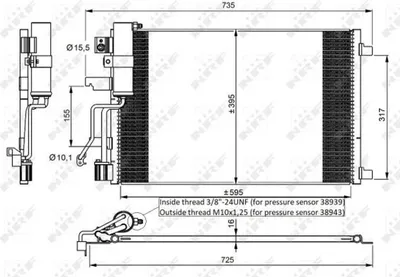 Produktbild von NRF 35975 Kondensator Klimaanlage für NISSAN Qashqai / Qashqai +2 I (J10, NJ10) +Trockner +Dichtring