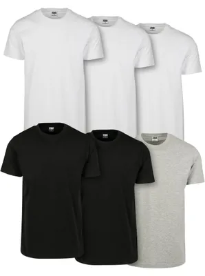 Productafbeelding van Urban Classics heren T-shirt, basic model, 6-pack. Basic T-shirt voor heren, 100% katoen